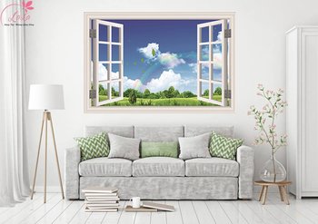 Tranh dán tường cửa sổ cầu vồng 2