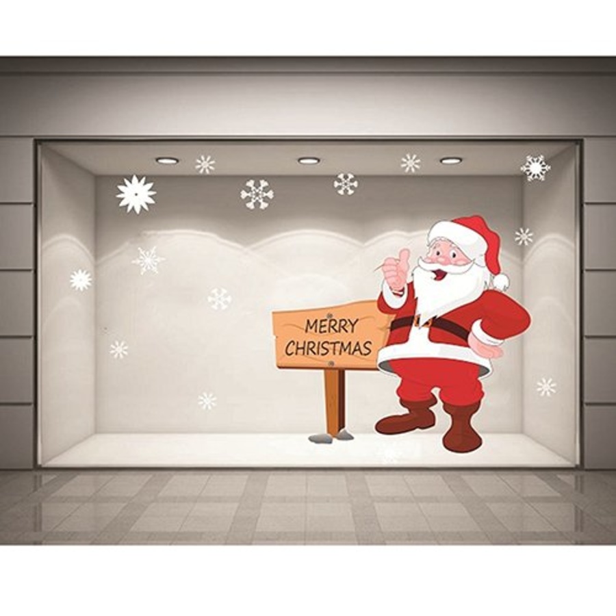 Decal dán tường Ông già Noel 3 (nền trắng đục)