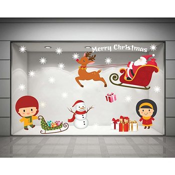 Decal dán tường Bức tranh Noel (nền trắng đục)