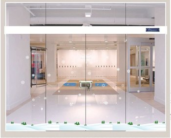 Decal dán tường Cây thông Noel và chân tuyết trắng  (nền trắng đục)