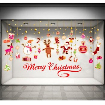 Decal dán tường Merry christmas và dây treo Noel