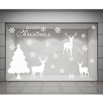 Decal dán tường Cây thông Noel và tuần lộc