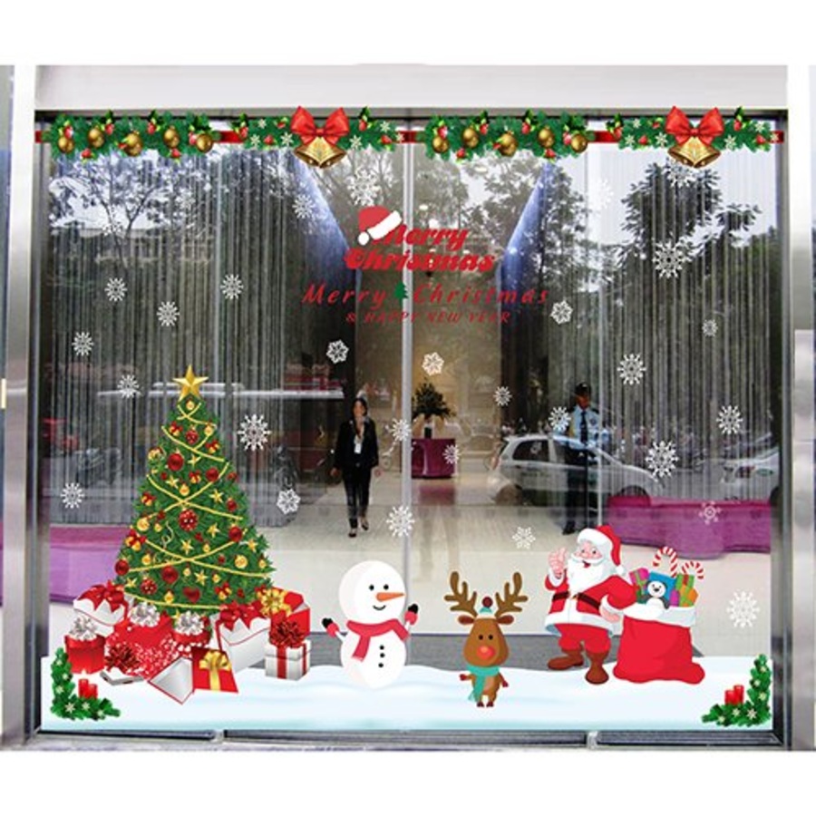 Combo decal dán tường ông già noel và cây thông xanh 4