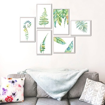 Tranh treo tường lá xanh 8