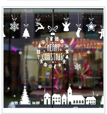 Decal trang trí noel thành phố tuyết