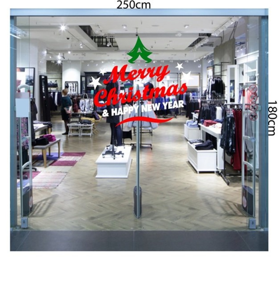 Decal noel merry christmas và happy new year