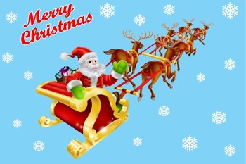 Decal trang trí noel ông già noel và đàn tuần lộc 3