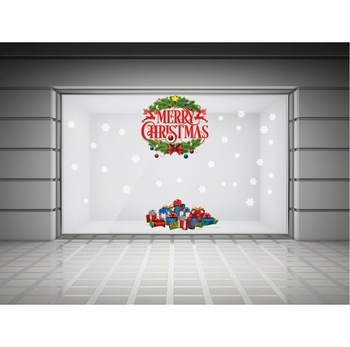 Decal dán tường Merry Christmas và hộp quà Noel