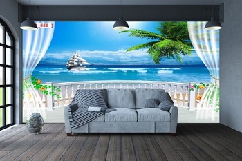 Tranh Dán Tường Phong Cảnh Biển 3D (3)