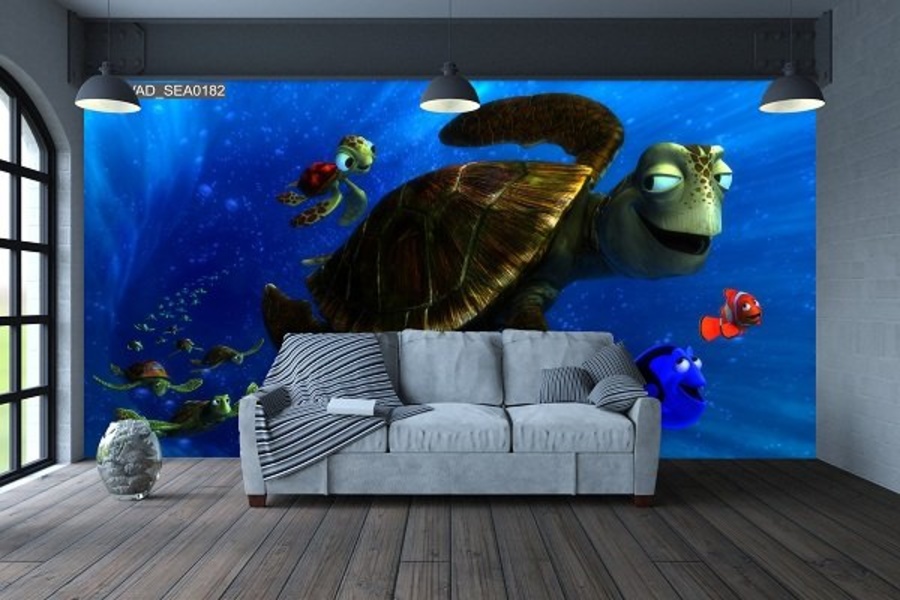 Tranh dán tường rùa vui nhộn