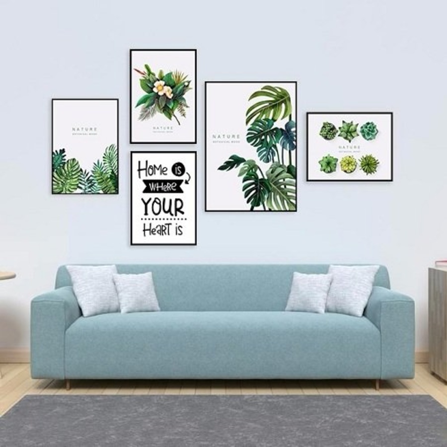 Tranh treo tường lá xanh 9