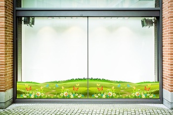 Decal dán chân tường hoa cỏ mùa xuân 4