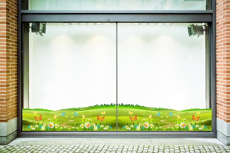 Decal dán chân tường hoa cỏ mùa xuân 4