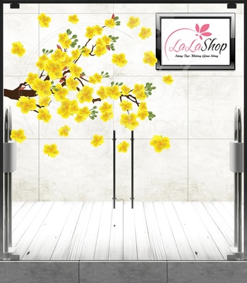 Decal mai vàng đón lộc đầu năm size 100x150 (HN)