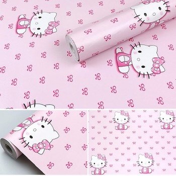 Giấy decal cuộn kitty hồng 5 khổ 0.9m