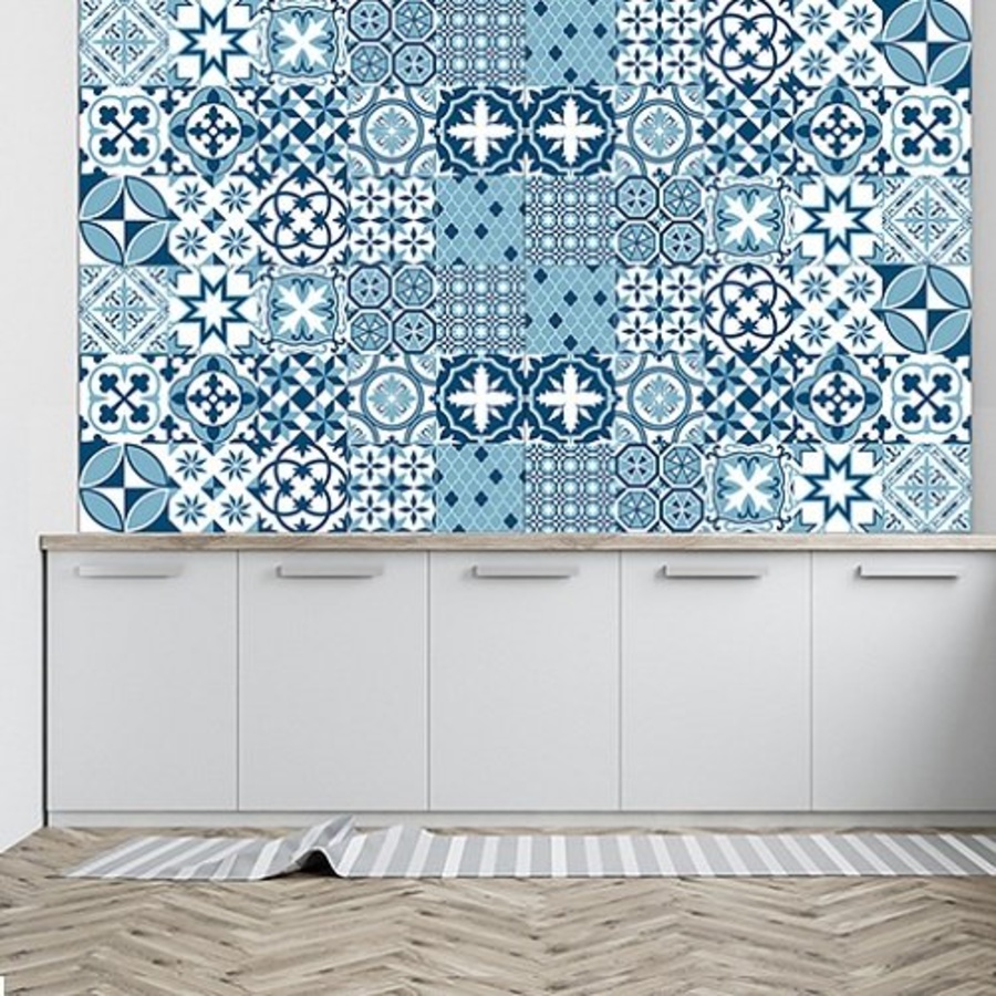 Decal gạch bông thiên thanh 2