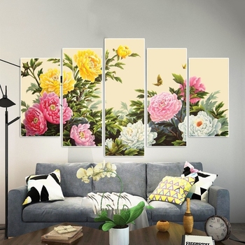 Tranh treo tường hoa mẫu đơn cách điệu (HG)