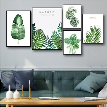 Tranh treo tường lá xanh nhiệt đới 4