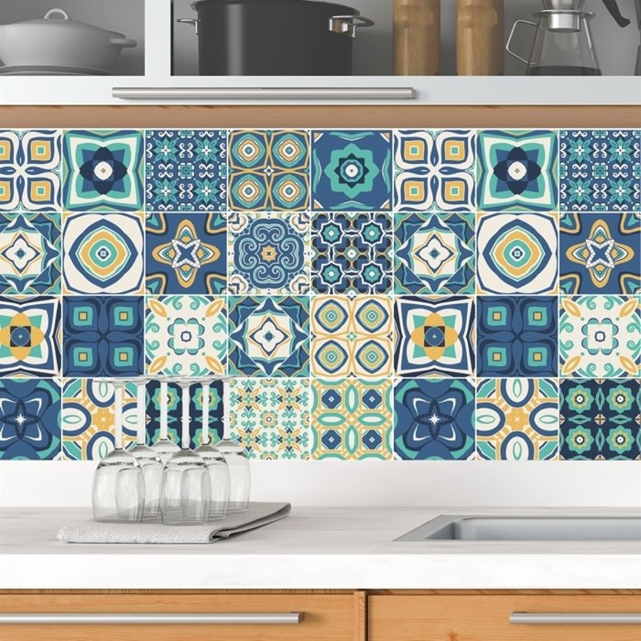 Decal gạch bông hoa văn cổ điển 2 (HG)