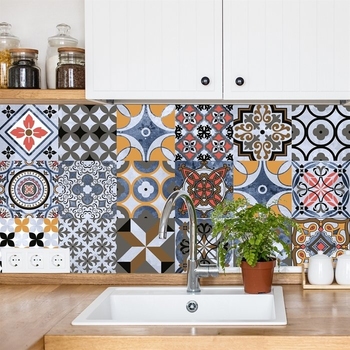 Decal gạch bông hoa văn màu sắc (HG)