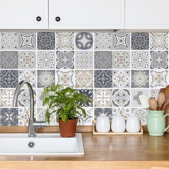 Decal gạch bông họa tiết xám trắng (HG)