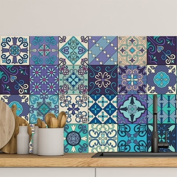 Decal gạch bông họa tiết xanh tím (HG)