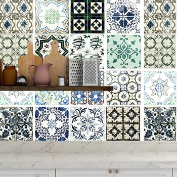 Decal gạch bông hoa văn cổ điển 4 (HG)