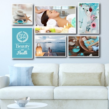 Bộ tranh treo tường spa cô gái và biển xanh