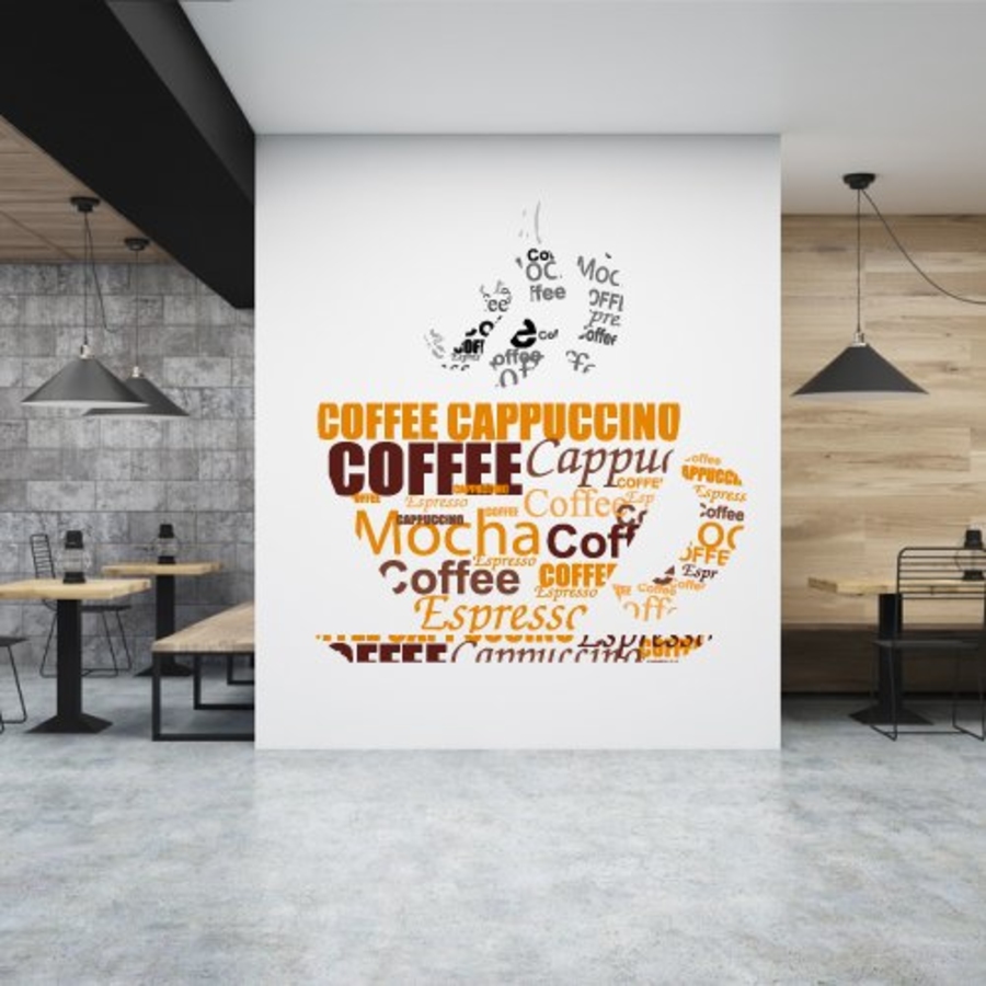 Decal Dán Tường Coffee Cappucino 2