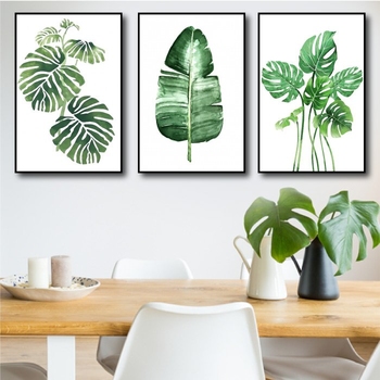 Tranh treo tường lá xanh nhiệt đới 3