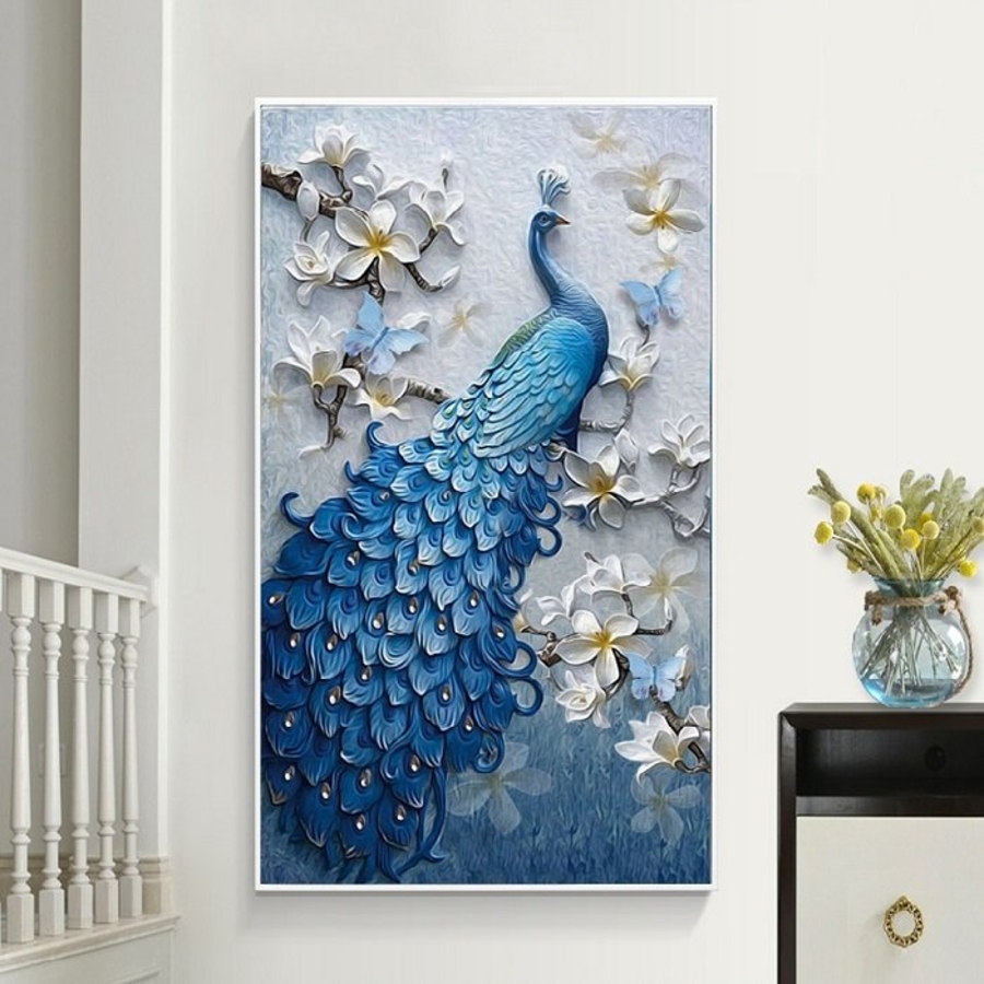 Tranh treo tường 3d khổng tước kiêu sa