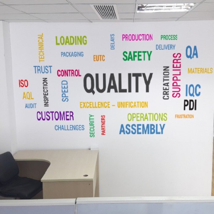 Decal văn phòng quality customer