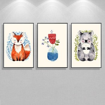 Bộ tranh treo tường cáo và gấu nhỏ