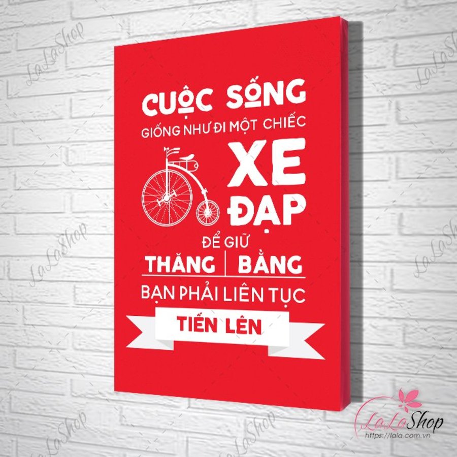 Tranh văn phòng cuộc sống giống như đi một chiếc xe đạp