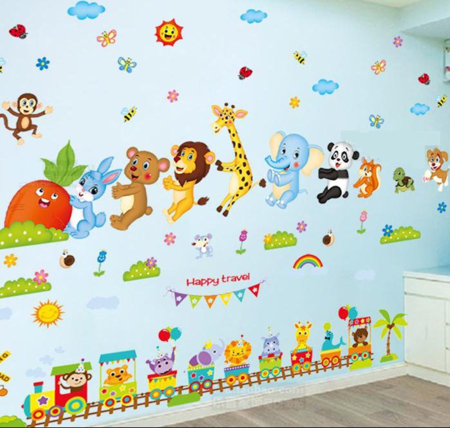 Decal dán tường combo đoàn kết 2 và đoàn tàu vui vẻ