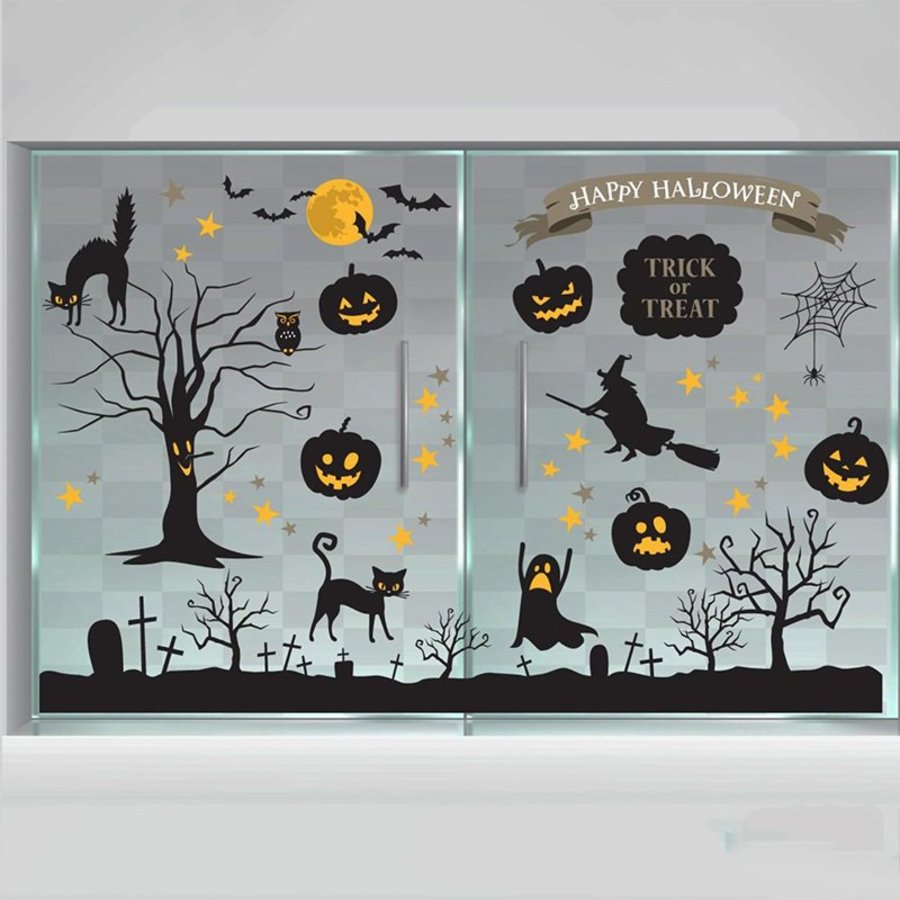 Decal dán tường combo halloween (1 bộ 2 tấm)