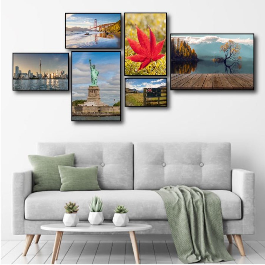 Bộ tranh treo tường nước mỹ hoa lệ