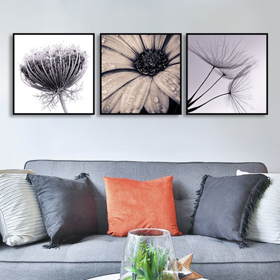 Tranh treo tường bồ công anh đơn sắc