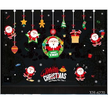 Decal 2 mặt trang trí noel dây treo ông già noel vui nhộn