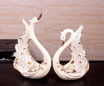 Tượng trang trí Đôi thiên nga và hoa hồng