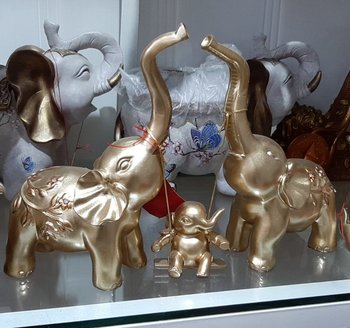 Tượng trang trí gia đình voi cao cấp