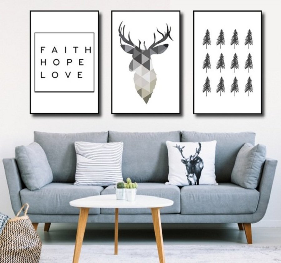 Tranh treo tường hươu love hope and faith