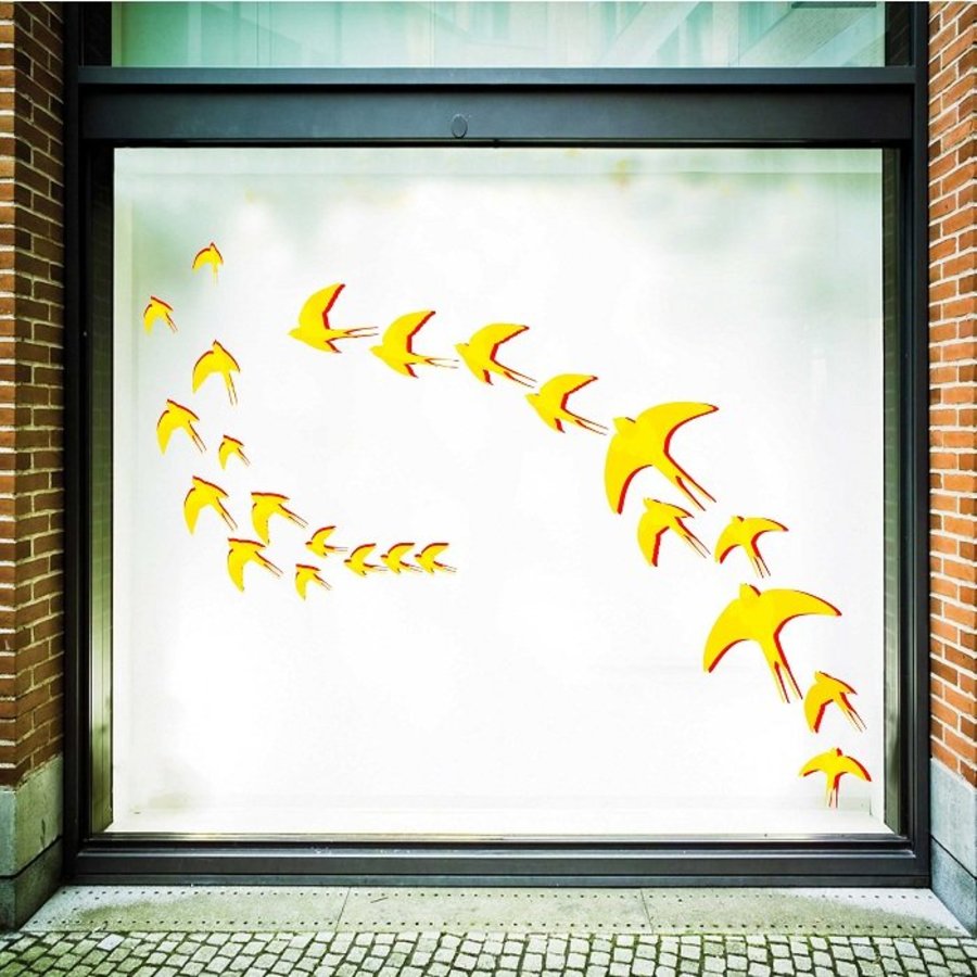 Decal trang trí tết én vàng đón xuân 2