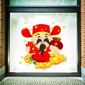 Decal trang trí tết thần tài vàng