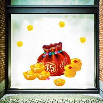 decal trang trí tết túi tiền phát tài phát lộc