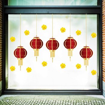 Decal trang trí tết lồng đèn đón xuân