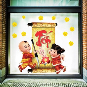 Decal trang trí tết và bé