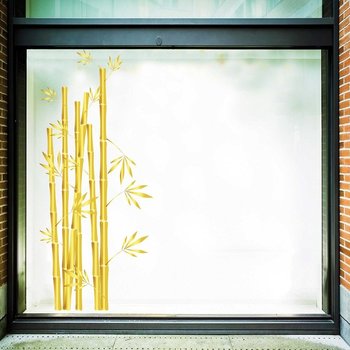 Decal trang trí tết bụi tre vàng cao 2m