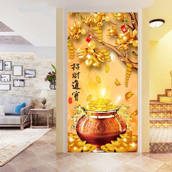Tranh dán Tường Cây Phát Tài Vàng