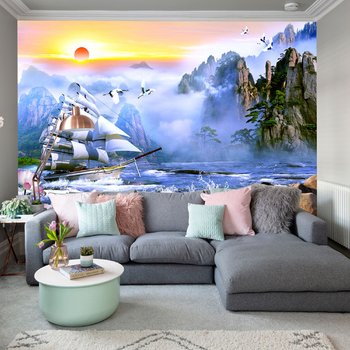 Tranh dán tường 3D Sơn thủy 5